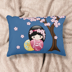 Coussins Décoratifs Poupée Kokeshi Printemps - Cute Japonaise Geisha G