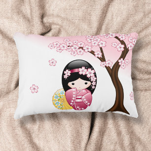 Coussins Décoratifs Poupée Kokeshi Printemps - Cute Japonaise Geisha G