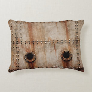 COUSSINS DÉCORATIFS POUSSIÈRE ET TEXTURE SUR LES CÔTÉS EN PLAQUE MÉTAL