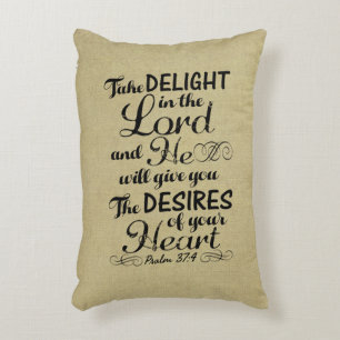 Coussins Décoratifs Prenez plaisir dans le Seigneur Psaume 37 4 Verse 