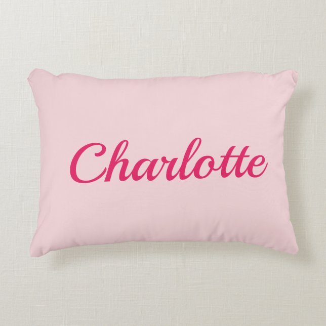 Coussins Décoratifs Preppy Pink Personalized Name Dorm Room Pillow (Devant)