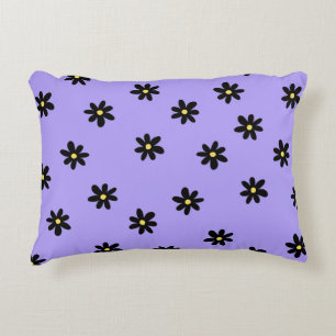 Coussins Décoratifs Preppy violet noir Floral simple Motif de fleurs