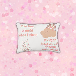 Coussins Décoratifs Prière chrétienne pour enfants rose  