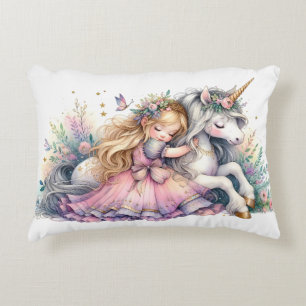 Coussins Décoratifs Princesse Licorne Pastel Conte de Fée Fantastique