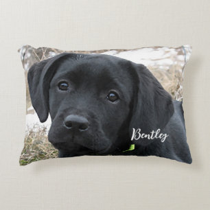 Coussins Décoratifs Printemps en attente - Labrador Puppy - Black Lab