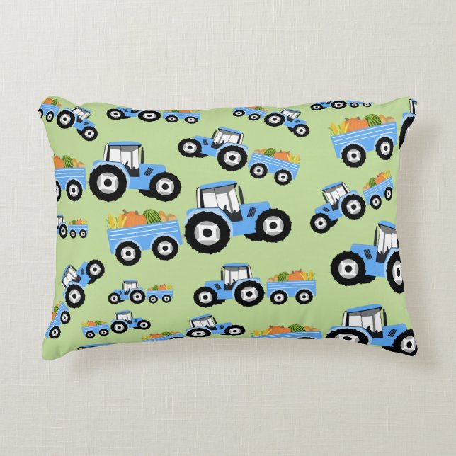 Coussins Décoratifs Production de Camion Blue Tracteur (Devant)