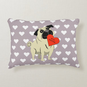 Coussins Décoratifs Pug soit mon Valentin