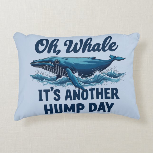 Coussins Décoratifs Pun de baleine amusant "Oh Baleine" conception du  (Devant)