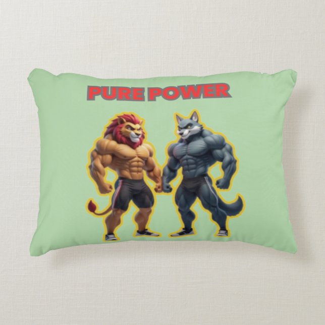 Coussins Décoratifs Pure Power – Strong Animal Muscle Cartoon Design (Devant)