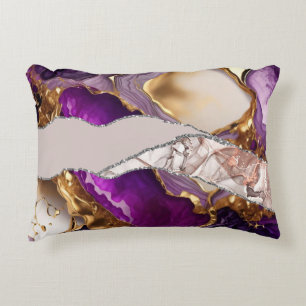 Coussins Décoratifs Purple Gold Luxury Design élégant Texture liquide