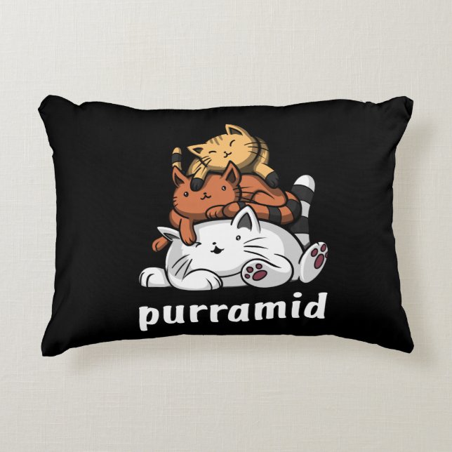 Coussins Décoratifs Purramid Chat Pyramides Cute Kitten (Devant)