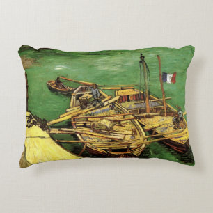 Coussins Décoratifs Quai Van Gogh avec des hommes déchargeant des péni