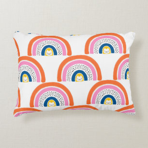 Coussins Décoratifs Rainbow cats seamless kids pattern. Cute hand draw