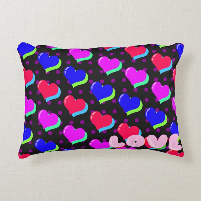 Coussins Décoratifs Rainbow Heart Love (Devant)