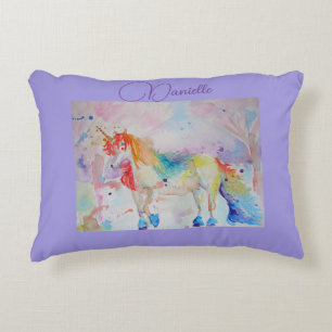 Coussins Décoratifs Rainbow Unicorn Rose Girls Nursery Love Cushion