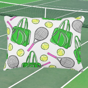 Coussins Décoratifs Raquettes de tennis Preppy Motif vert
