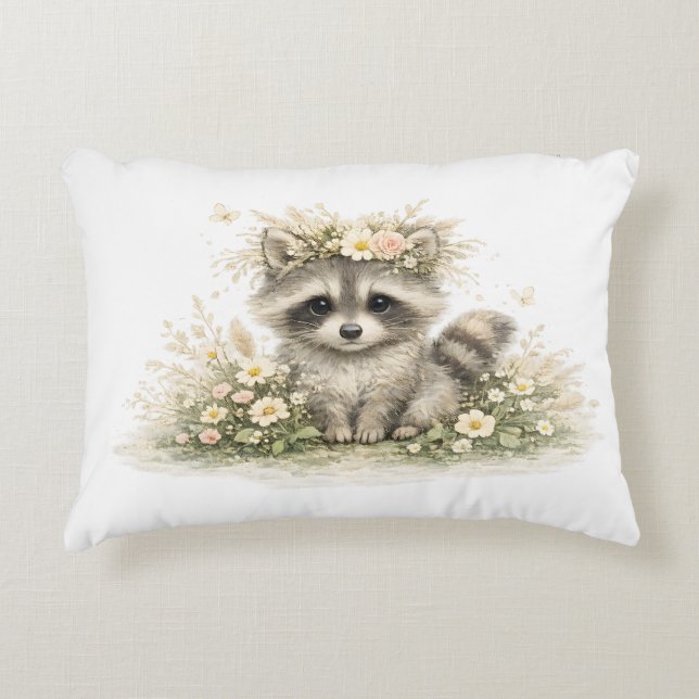 Coussins Décoratifs Raton laveur ami de la forêt (Devant)