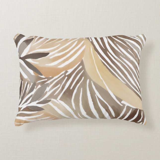 Coussins Décoratifs Rayé Moderne Neutre Beige Simple (Devant)