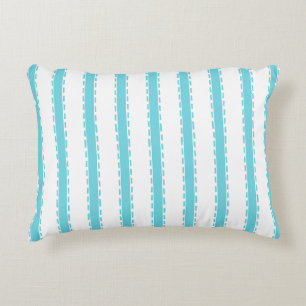 Coussins Décoratifs Rayure de damier turquoise coordonnée cousue main