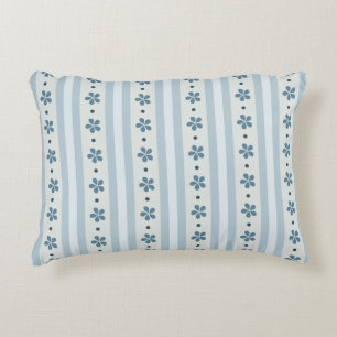Coussins Décoratifs Rayures Bleues Clair Et Fleurs