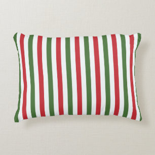 Coussins Décoratifs Rayures Geo apaisées - Rouge vert de la canne à bo