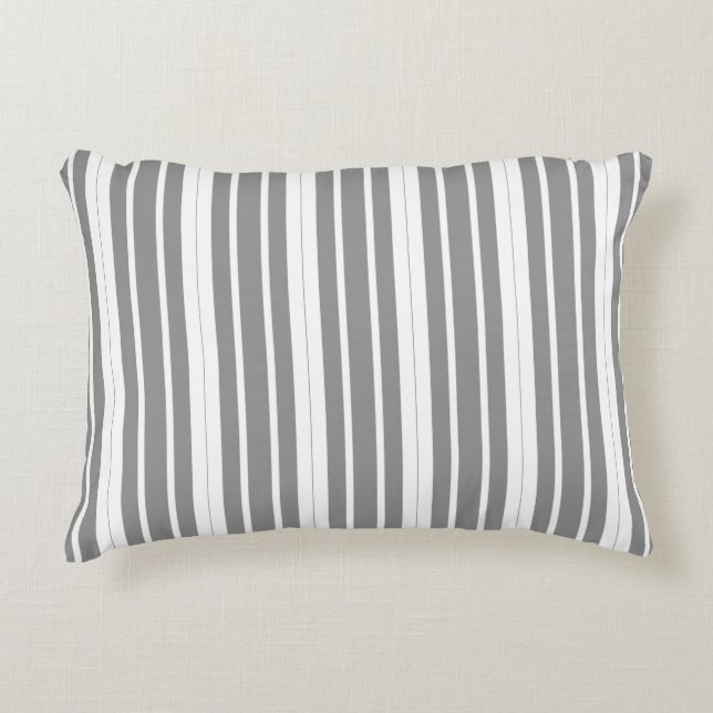 Coussins Décoratifs Rayures grises et blanches (Devant)