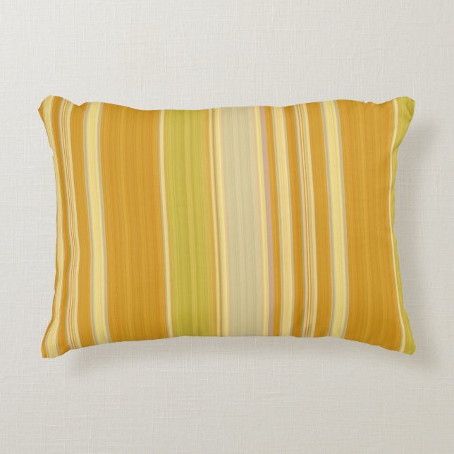 Coussins Décoratifs Rayures Jaune Ensoleillé (Devant)
