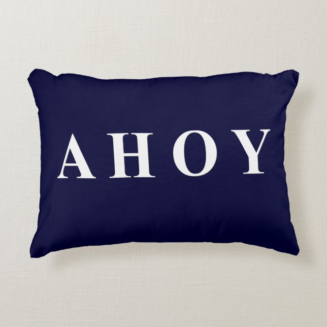 Coussins Décoratifs Rayures nautiques blanches de navigation de bleu (Devant)