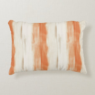 Coussins Décoratifs Rayures orange pêche crème