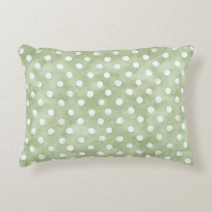 Coussins Décoratifs Rayures Points Vert Blanc