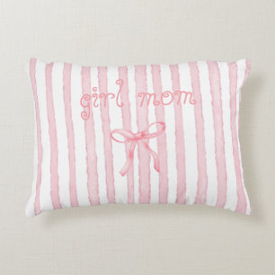 Coussins Décoratifs Rayures roses personnalisées Coquette Texte person