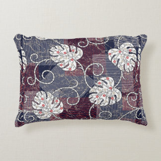 Coussins Décoratifs rayures traditionnelles et motif feuille