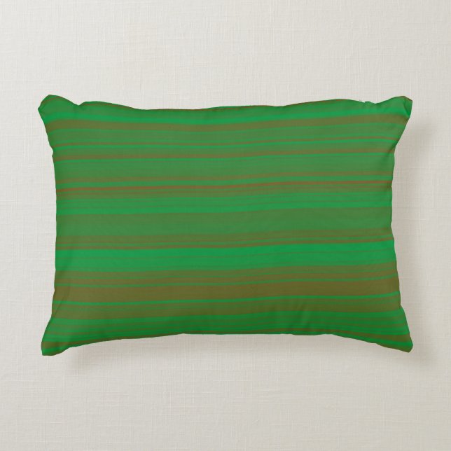 Coussins Décoratifs Rayures Vert Marron (Devant)
