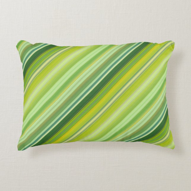 Coussins Décoratifs Rayures vertes et jaunes (Devant)