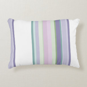 Coussins Décoratifs Rayures violettes, Neptune, vert de mer et lavande
