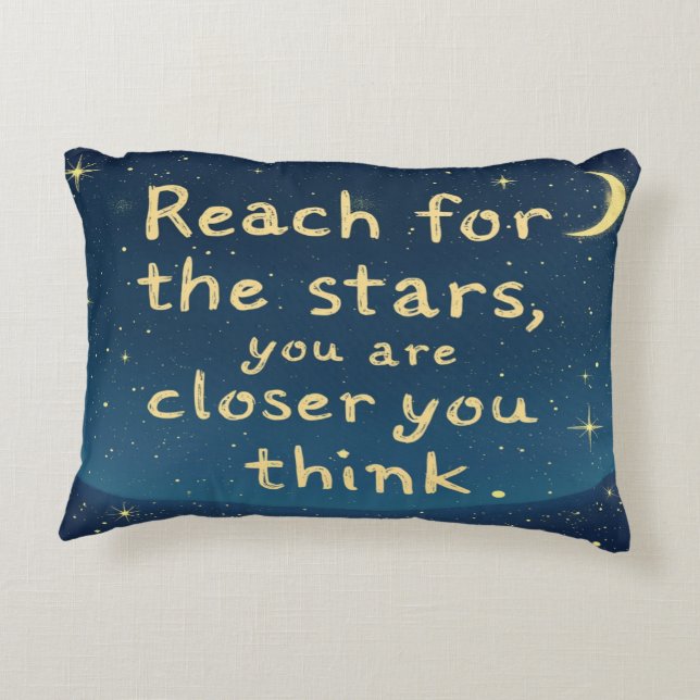 Coussins Décoratifs Reach for the Stars - Motivational Inspirational (Dos)