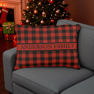 Coussins Décoratifs Red Buffalo Plaid Rustique Motif pour masculine