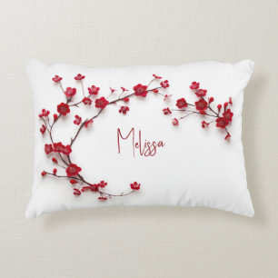 Coussins Décoratifs Red Cherry Blossoms Ajouter un nom