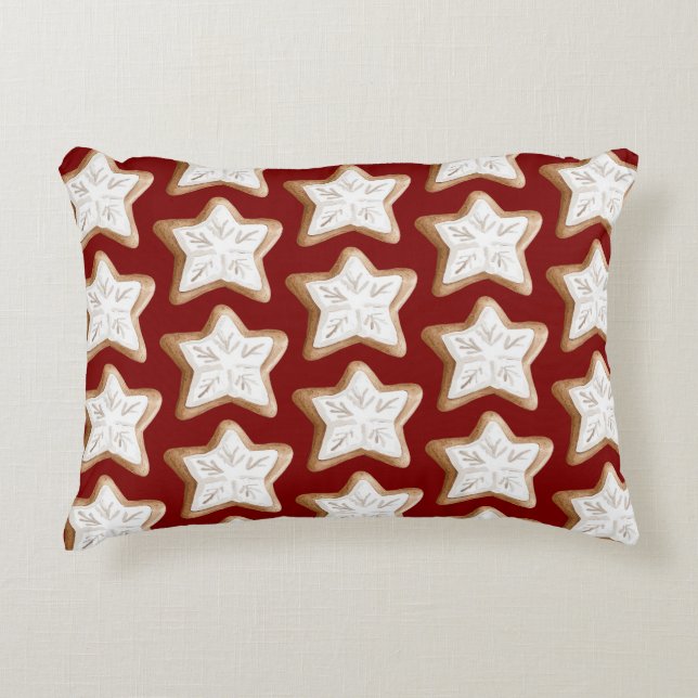 Coussins Décoratifs Red Gingerbread Star Cookie Christmas (Devant)