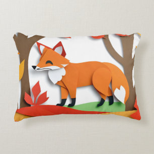 Coussins Décoratifs Renard en papercraft faux Photo Animal mignon