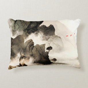 Coussins Décoratifs Renard mystique printanier de montagne embrumée mi
