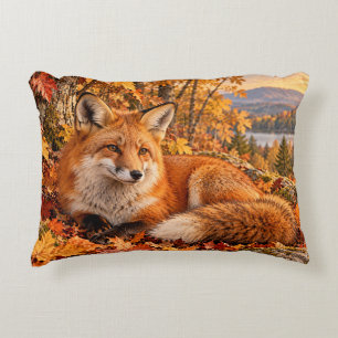 Coussins Décoratifs Renard roux dans les bois dorés d'automne
