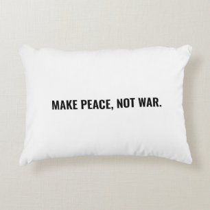 Coussins Décoratifs Rendre la paix pas guerre blanc noir texte minimal