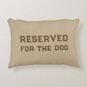 Coussins Décoratifs Réservé au chien Imprimé de texture en lin beige