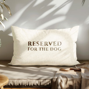 Coussins Décoratifs Réservé au chien Imprimé de texture lin beige