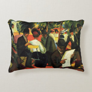 Coussins Décoratifs Restaurant de jardin par August Macke. Art ancien