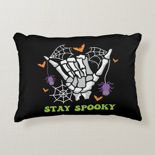 Coussins Décoratifs Restez Éffrayant Halloween Squelette main (Devant)