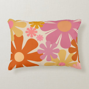 Coussins Décoratifs Retro 1960s 1970s Fleurs motifs floraux