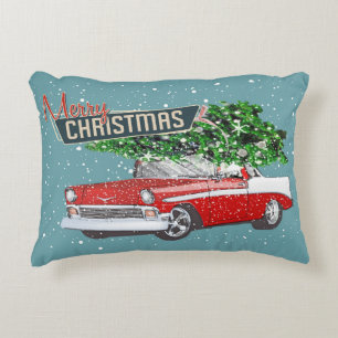 Coussins Décoratifs Retro classique voiture Joyeux Noël Bonne année