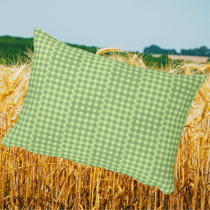 Coussins Décoratifs Retro Country Vintage Amusant Vert Gingham Checks 